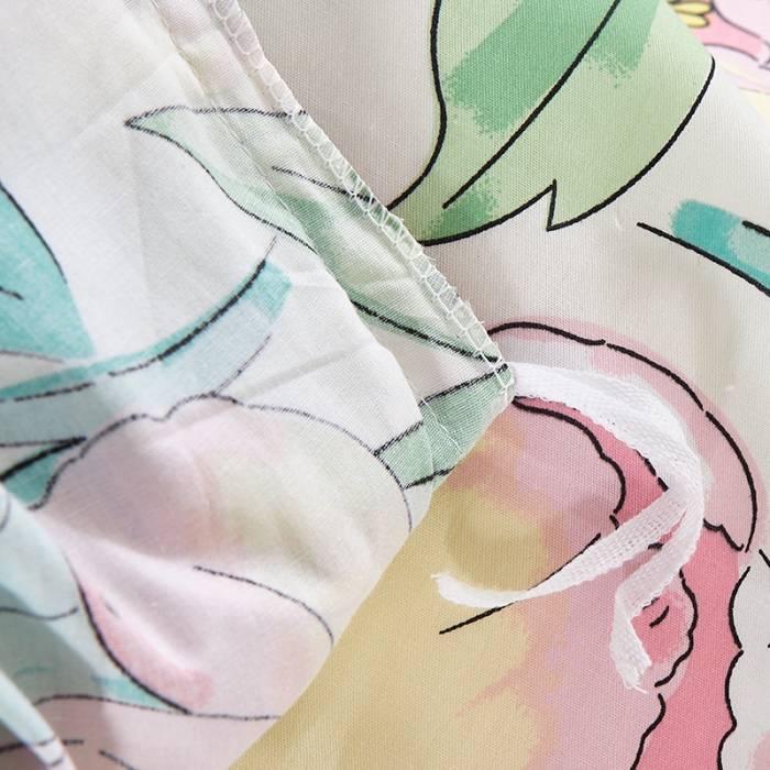 91家纺网 家纺一手货源 找家纺 十个点 2022新款全棉夹棉印花床裙四件套 花影