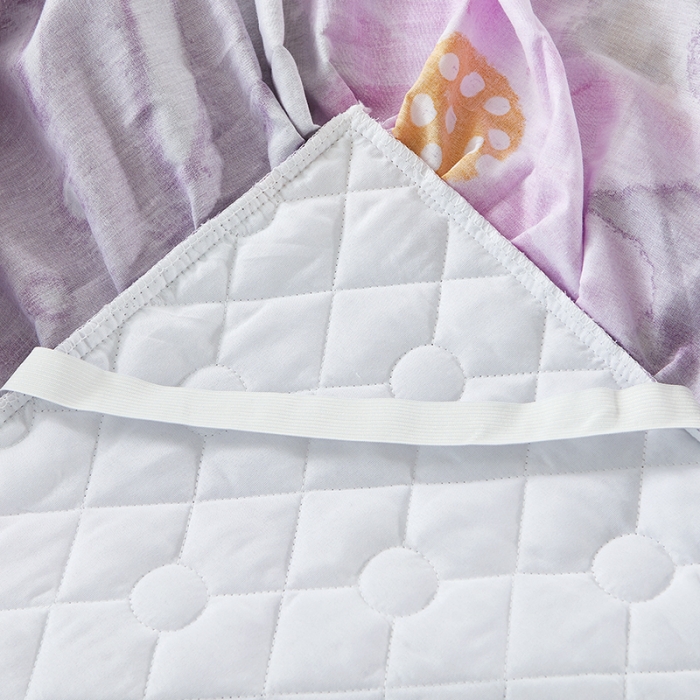 91家纺网 家纺一手货源 找家纺 十个点 2022新款全棉夹棉印花床裙四件套 沐春