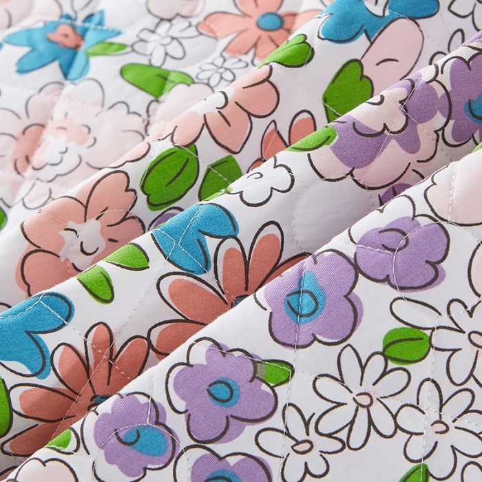 91家纺网 家纺一手货源 找家纺 十个点 2022新款全棉夹棉印花床裙四件套 小时光