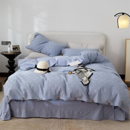 91家纺网 家纺一手货源 找家纺 （总）名品优仓2023新款60支华夫格水洗棉提花四件套