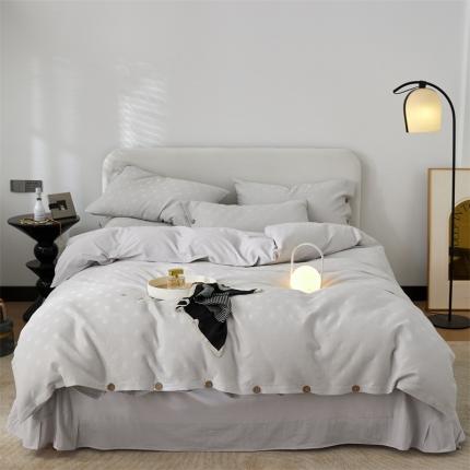 91家纺网 家纺一手货源 找家纺 （总）名品优仓2023新款60支华夫格水洗棉提花四件套