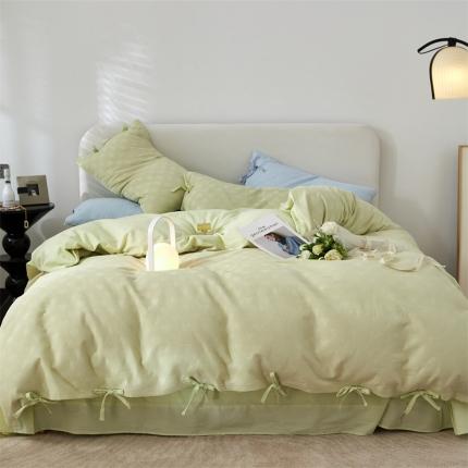 91家纺网 家纺一手货源 找家纺 （总）名品优仓2023新款60支华夫格水洗棉提花四件套