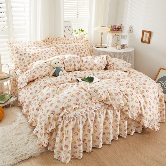 91家纺网 家纺一手货源 找家纺 十个点 2022新款全棉夹棉印花单被套 爱的花海