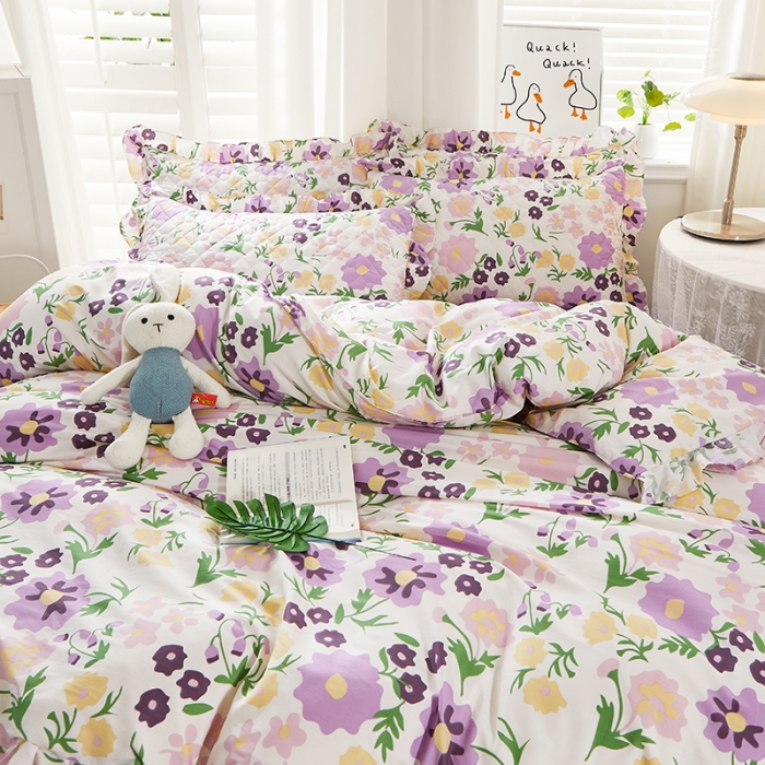 91家纺网 家纺一手货源 找家纺 十个点 2022新款全棉夹棉印花单被套 花海之恋