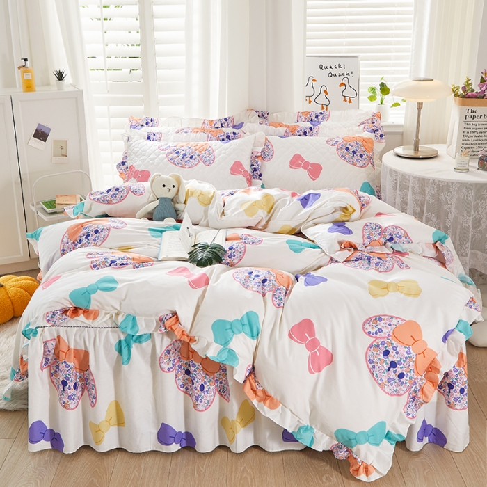 91家纺网 家纺一手货源 找家纺 十个点 2022新款全棉夹棉印花单被套 花花狗