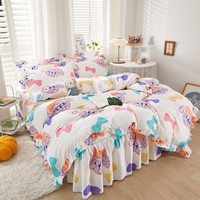 91家纺网 家纺一手货源 找家纺 十个点 2022新款全棉夹棉印花单被套 花花狗