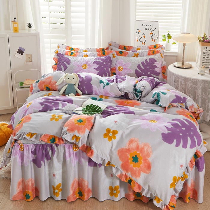 91家纺网 家纺一手货源 找家纺 十个点 2022新款全棉夹棉印花单被套 沐春