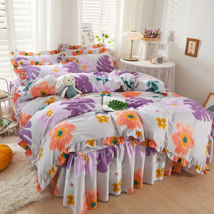 91家纺网 家纺一手货源 找家纺 十个点 2022新款全棉夹棉印花单被套 沐春