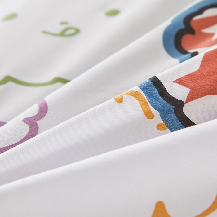 91家纺网 家纺一手货源 找家纺 十个点 2022新款全棉夹棉印花单被套 七彩熊