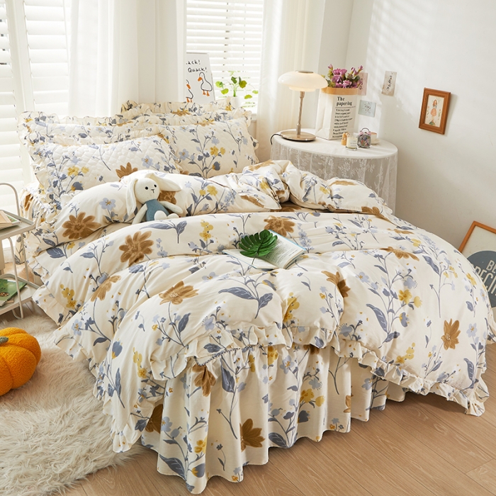 91家纺网 家纺一手货源 找家纺 十个点 2022新款全棉夹棉印花单被套 四月天