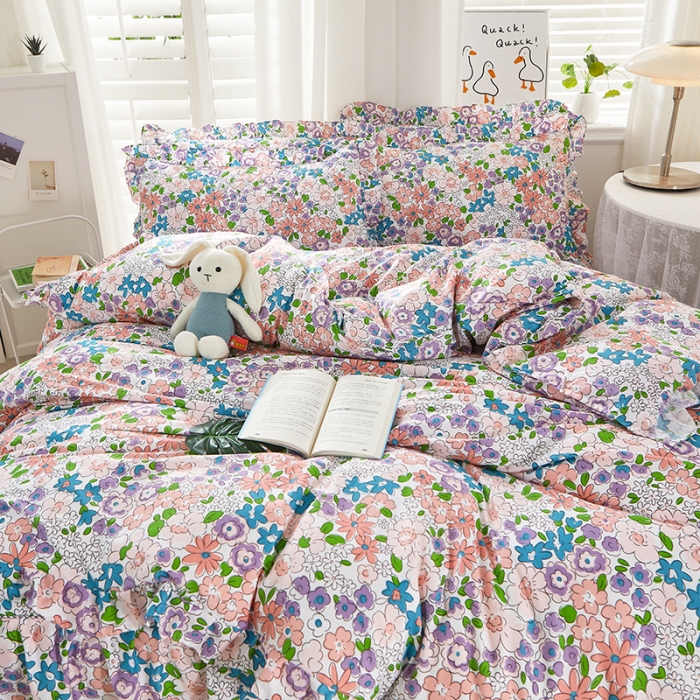 91家纺网 家纺一手货源 找家纺 十个点 2022新款全棉夹棉印花单被套 小时光