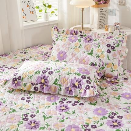 91家纺网 家纺一手货源 找家纺 十个点 2022新款全棉夹棉印花单枕套一对 花海之恋