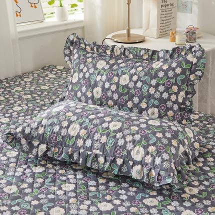 十个点 2022新款全棉夹棉印花单枕套一对 花颜