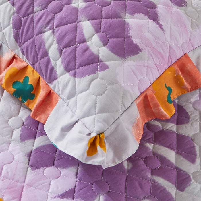 91家纺网 家纺一手货源 找家纺 十个点 2022新款全棉夹棉印花单枕套一对 沐春