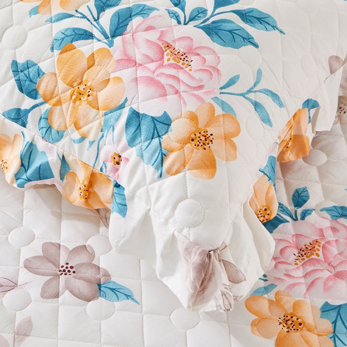 91家纺网 家纺一手货源 找家纺 十个点 2022新款全棉夹棉印花单枕套一对 七月