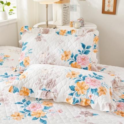 十个点 2022新款全棉夹棉印花单枕套一对 七月