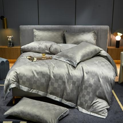 91家纺网 家纺一手货源 找家纺 （总）凡客 2022新款40支仿天丝提花纽扣款四件套-卡迪亚