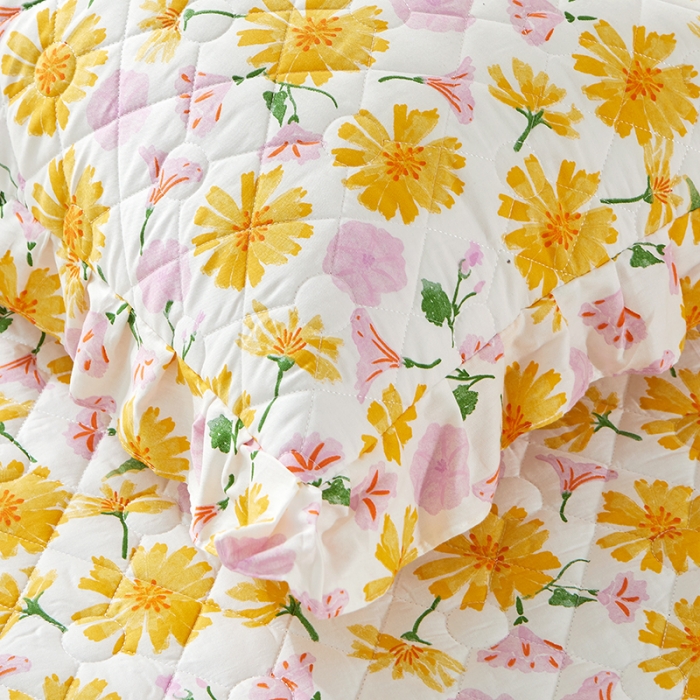 91家纺网 家纺一手货源 找家纺 十个点 2022新款全棉夹棉印花单枕套一对 五月花