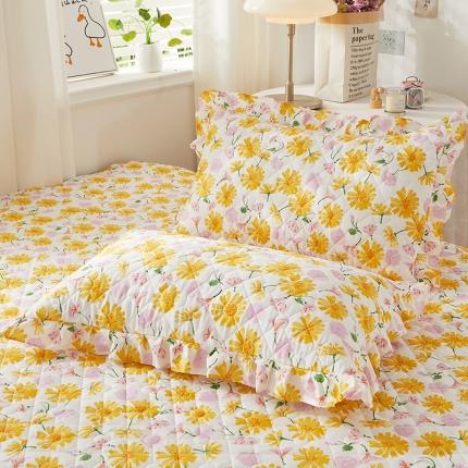 十个点 2022新款全棉夹棉印花单枕套一对 五月花