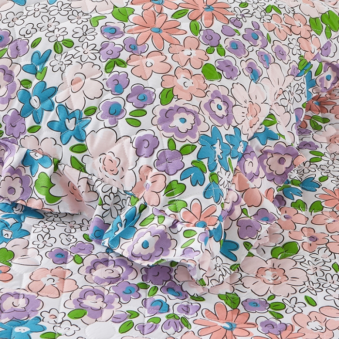 91家纺网 家纺一手货源 找家纺 十个点 2022新款全棉夹棉印花单枕套一对 小时光