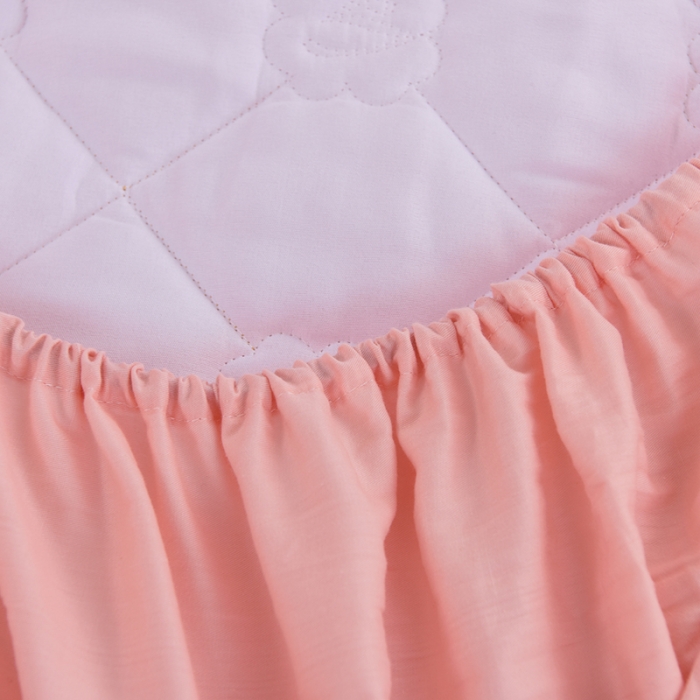 91家纺网 家纺一手货源 找家纺 豪选 2025新款全棉纯棉金绣夹棉床笠可裸睡四季款金绣粉桃玉