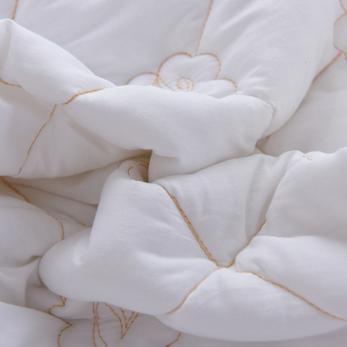 91家纺网 家纺一手货源 找家纺 豪选 2025新款全棉纯棉金绣夹棉床笠可裸睡四季款金绣珍珠白