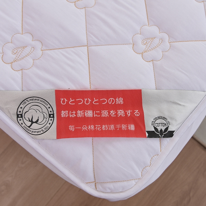 91家纺网 家纺一手货源 找家纺 豪选 2025新款全棉纯棉金绣夹棉床笠可裸睡四季款金绣珍珠白