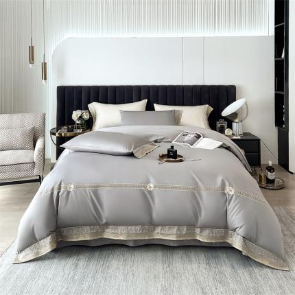 91家纺网 家纺一手货源 找家纺 （总）凯磊家纺 2022新款高支高密.长绒棉刺绣四件套-邂逅