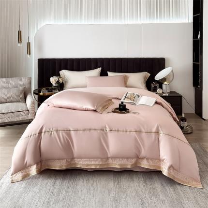 91家纺网 家纺一手货源 找家纺 （总）凯磊家纺 2022新款高支高密.长绒棉刺绣四件套-邂逅