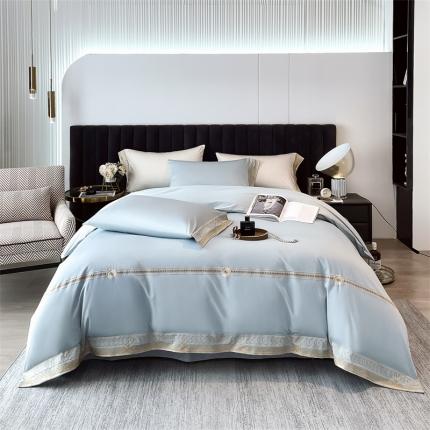 91家纺网 家纺一手货源 找家纺 （总）凯磊家纺 2022新款高支高密.长绒棉刺绣四件套-邂逅