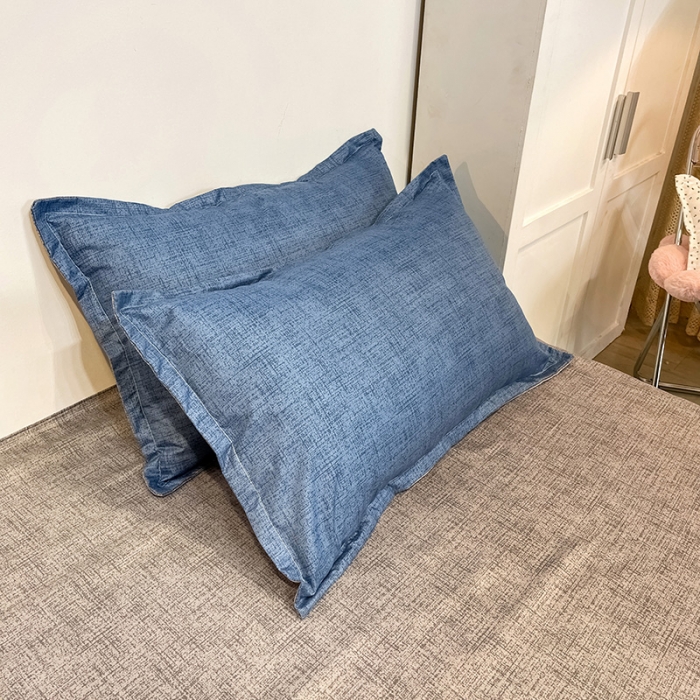 91家纺网 家纺一手货源 找家纺 赫然家纺 新款舒适柔软亲肤爆款芦荟棉四件套货源充足可可-蓝灰