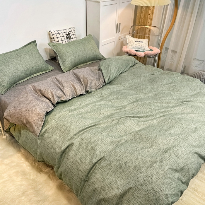 91家纺网 家纺一手货源 找家纺 赫然家纺 新款舒适柔软亲肤爆款芦荟棉四件套货源充足可可-浅绿