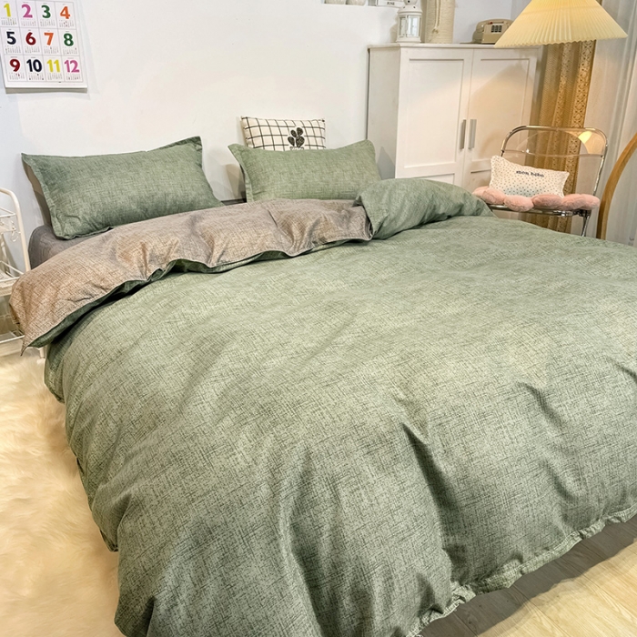 91家纺网 家纺一手货源 找家纺 赫然家纺 新款舒适柔软亲肤爆款芦荟棉四件套货源充足可可-浅绿