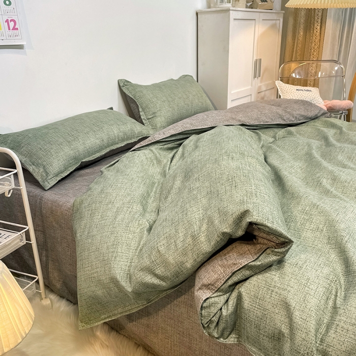 91家纺网 家纺一手货源 找家纺 赫然家纺 新款舒适柔软亲肤爆款芦荟棉四件套货源充足可可-浅绿