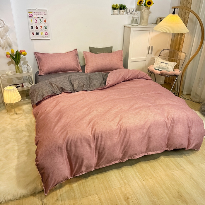 91家纺网 家纺一手货源 找家纺 赫然家纺 新款舒适柔软亲肤爆款芦荟棉四件套货源充足可可-杏色