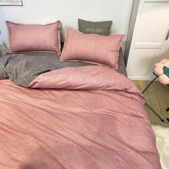 91家纺网 家纺一手货源 找家纺 赫然家纺 新款舒适柔软亲肤爆款芦荟棉四件套货源充足可可-杏色