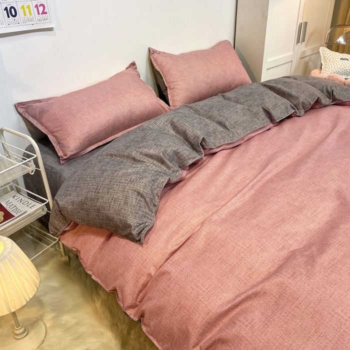 91家纺网 家纺一手货源 找家纺 赫然家纺 新款舒适柔软亲肤爆款芦荟棉四件套货源充足可可-杏色