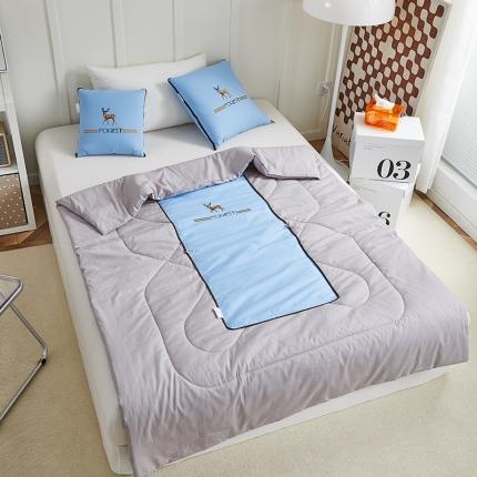 91家纺网 家纺一手货源 找家纺 （总）翰轩 2022新款全棉绣花抱枕被-一鹿有你