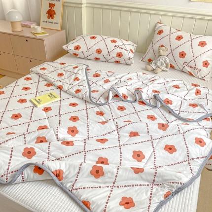 91家纺网 家纺一手货源 找家纺 川悦生活 2022新款A类针织棉夏被柔感针织棉夏被 爱心花