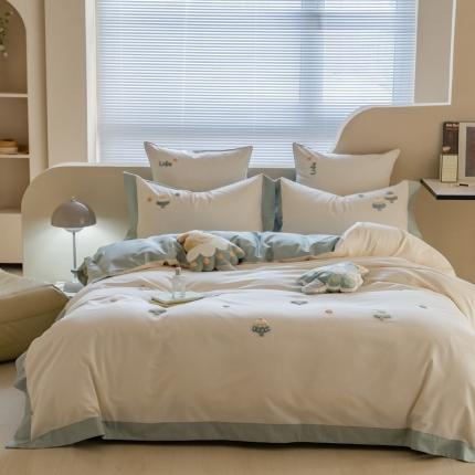 FORTWO家纺2022新款100高支高密长绒棉毛巾绣四件套 小树林