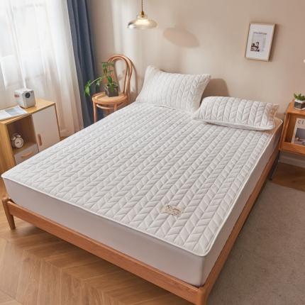 91家纺网 家纺一手货源 找家纺 （总）卡伦 2025新款原棉大豆纤维夹棉床笠席梦思保护套