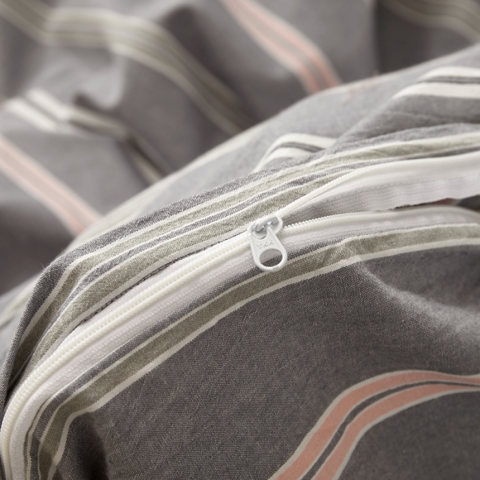 91家纺网 家纺一手货源 找家纺 水洗的故事 2022新款全棉色织水洗棉四件套系列 舒雅-灰