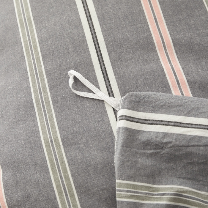 91家纺网 家纺一手货源 找家纺 水洗的故事 2022新款全棉色织水洗棉四件套系列 舒雅-灰