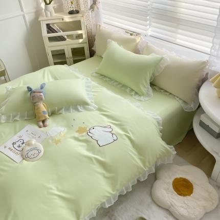 91家纺网 家纺一手货源 找家纺 （总）二八年华 2023新款水洗棉花边刺绣四件套