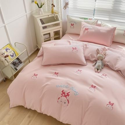 91家纺网 家纺一手货源 找家纺 （总）二八年华 2023新款水洗棉花边刺绣四件套