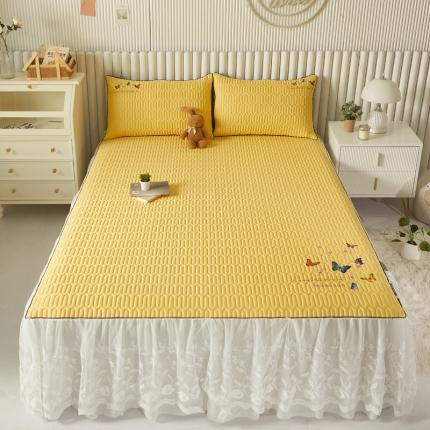 91家纺网 家纺一手货源 找家纺 （总）好眠好梦 2023新款A类乳胶床裙凉席-蝶恋花系列