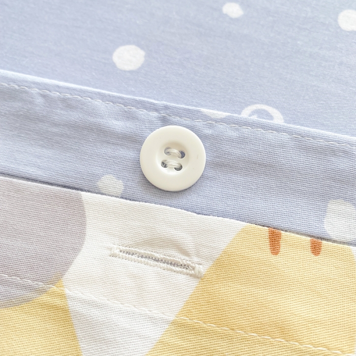 91家纺网 家纺一手货源 找家纺 2022年新13070全棉纯棉印花纽扣款四件套直播 可爱国度