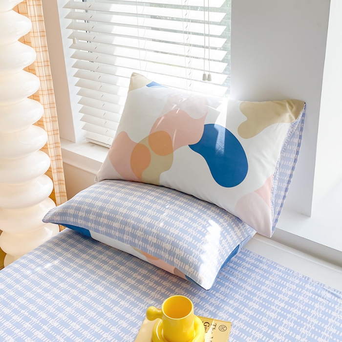 91家纺网 家纺一手货源 找家纺 2022年新款13070全棉纯棉印花纽扣款四件套直播 西蒙