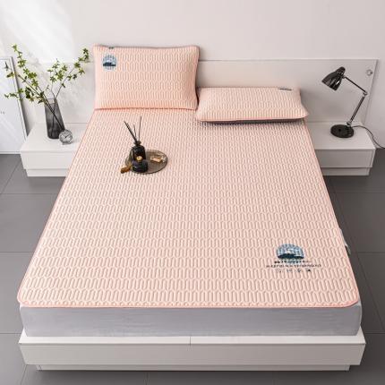 91家纺网 家纺一手货源 找家纺 好眠好梦2023新款A类乳胶凉席-富士山系列床单款 樱花粉