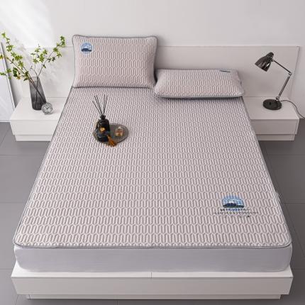 91家纺网 家纺一手货源 找家纺 好眠好梦2023新款A类乳胶凉席-富士山系列床单款 珍珠灰